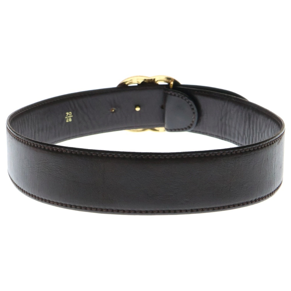 GUCCI(グッチ) GGロゴバックル インターロッキング レザーベルト ゴールド/ブラウン