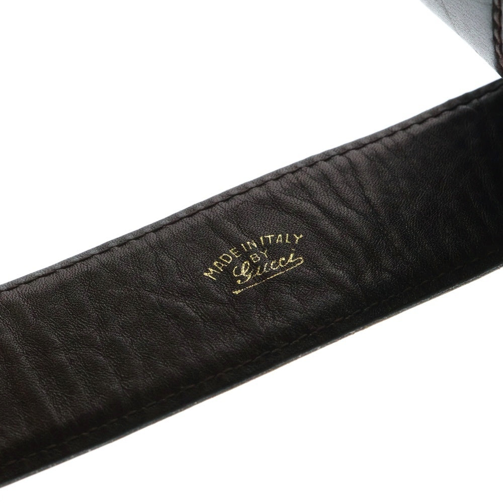 GUCCI(グッチ) GGロゴバックル インターロッキング レザーベルト ゴールド/ブラウン