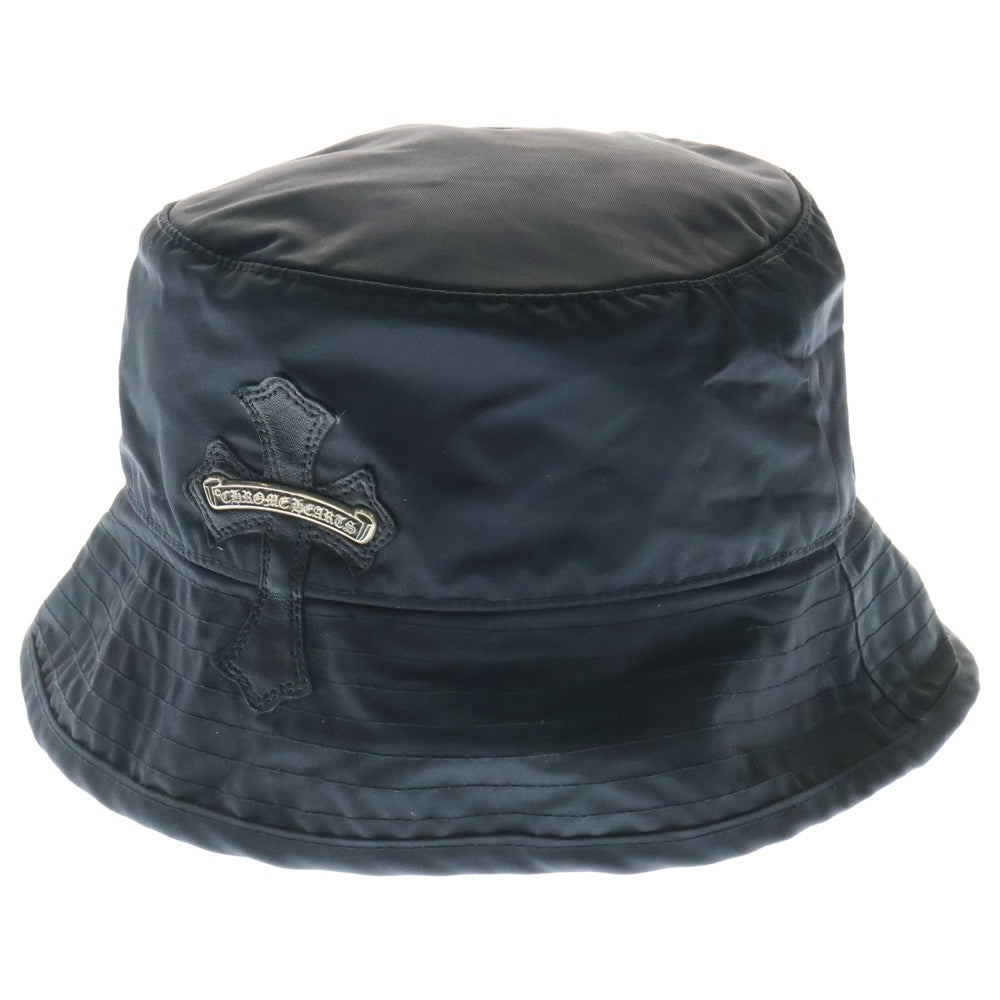 CHROME HEARTS(クロムハーツ) HAT U CHUM FBRC クロスパッチ付き ナイロンバケットハット ブラック