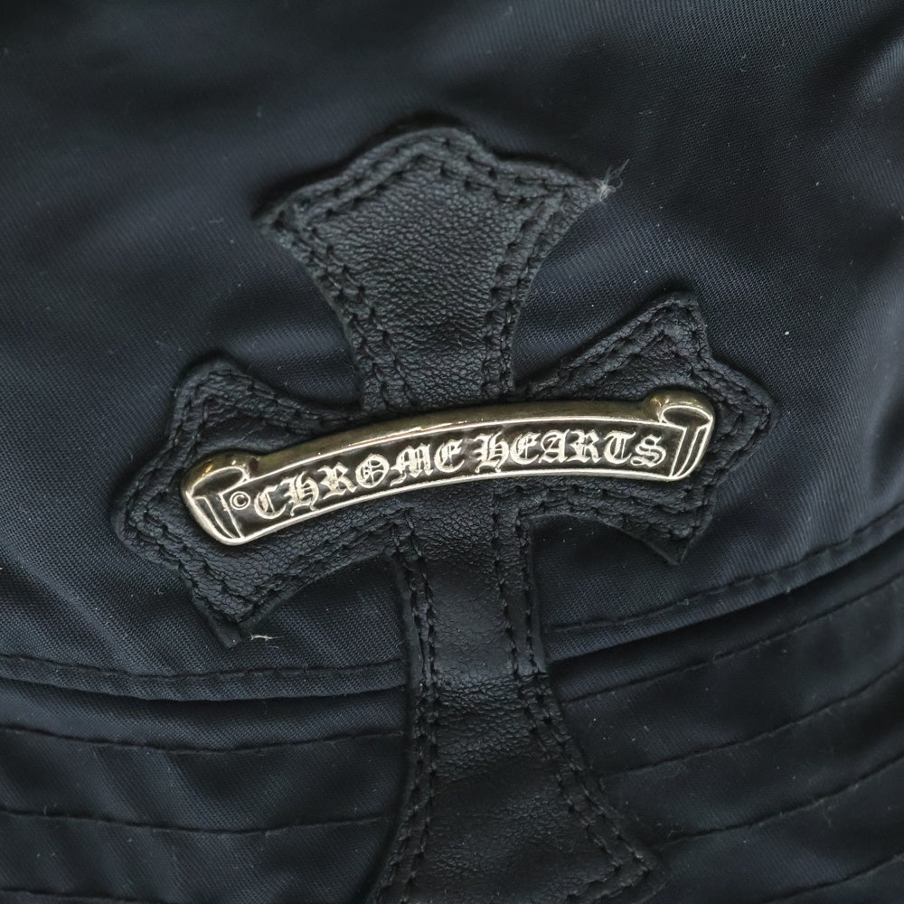 CHROME HEARTS(クロムハーツ) HAT U CHUM FBRC クロスパッチ付き ナイロンバケットハット ブラック
