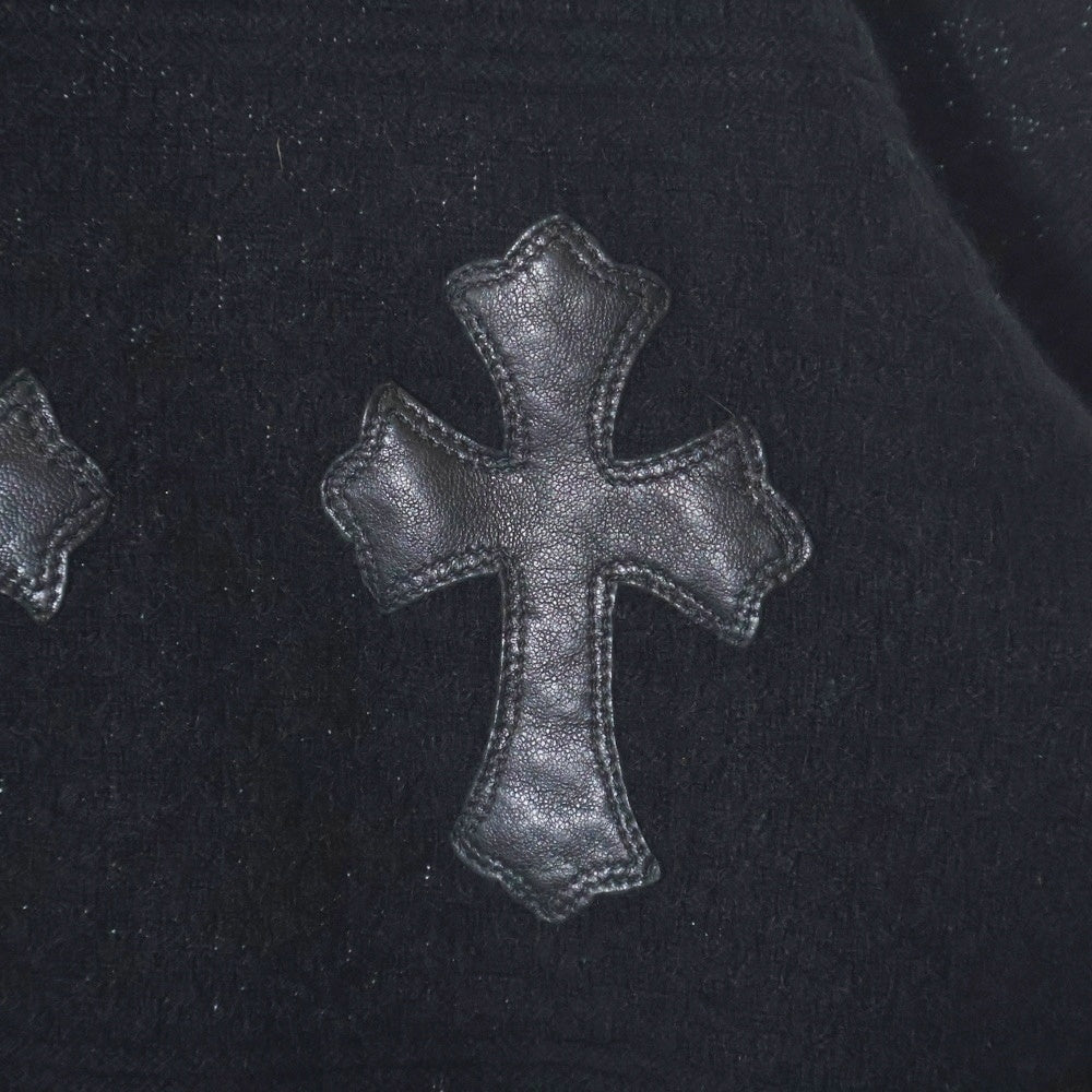 CHROME HEARTS(クロムハーツ) クロスパッチ付きカシミヤセーター クルーネックニット ブラック
