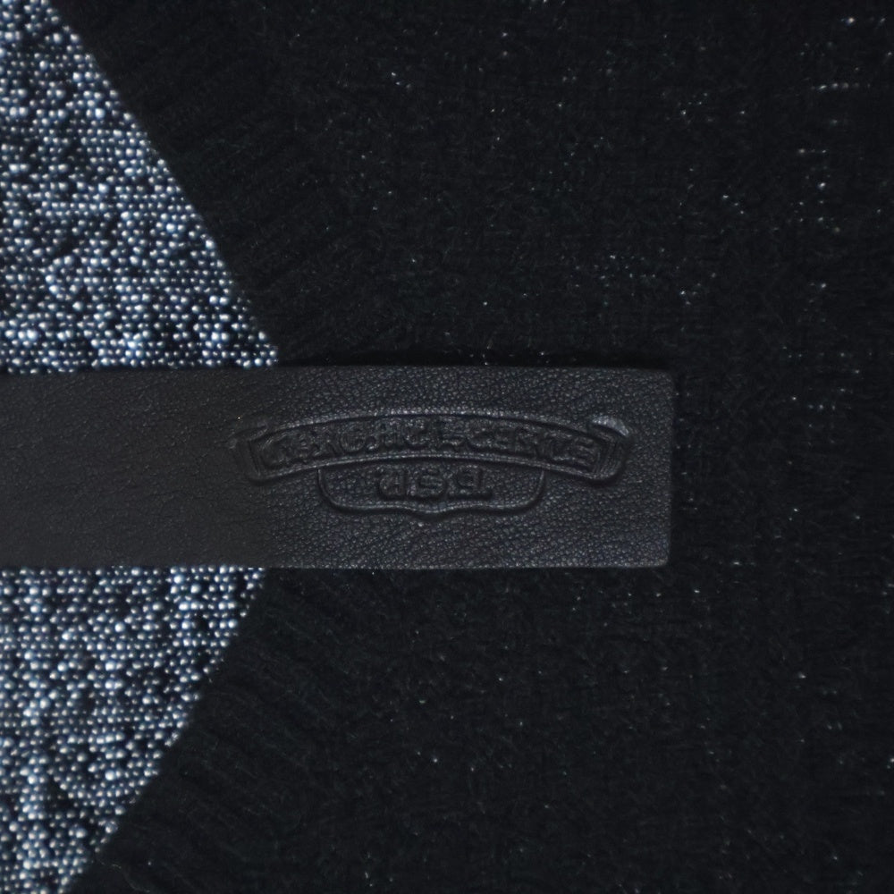 CHROME HEARTS(クロムハーツ) クロスパッチ付きカシミヤセーター クルーネックニット ブラック