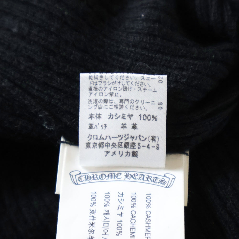 CHROME HEARTS(クロムハーツ) クロスパッチ付きカシミヤセーター クルーネックニット ブラック