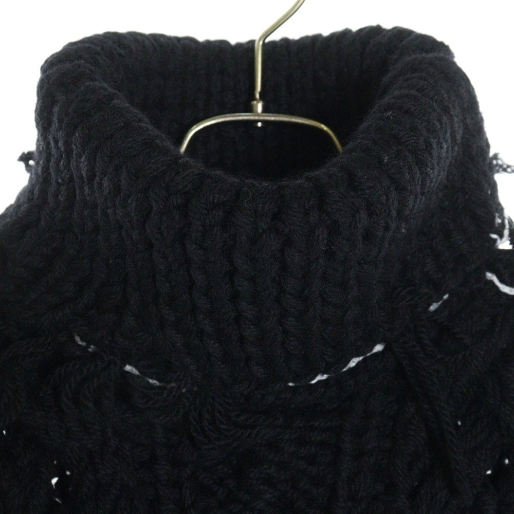 MM6 Maison Margiela(エムエムシックスメゾンマルジェラ) 21AW タートルネック ケーブルニットベスト ブラック レディース S62TH0029