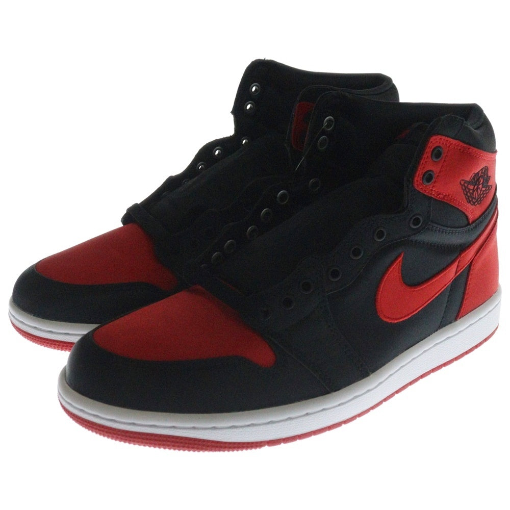 NIKE(ナイキ) WMNS AIR JORDAN 1 RETRO HI OG Satin Bred FD4810-061 ウィメンズ エアジョーダン1 サテンブレッド ハイカットスニーカー ブラック/レッド US10/27cm