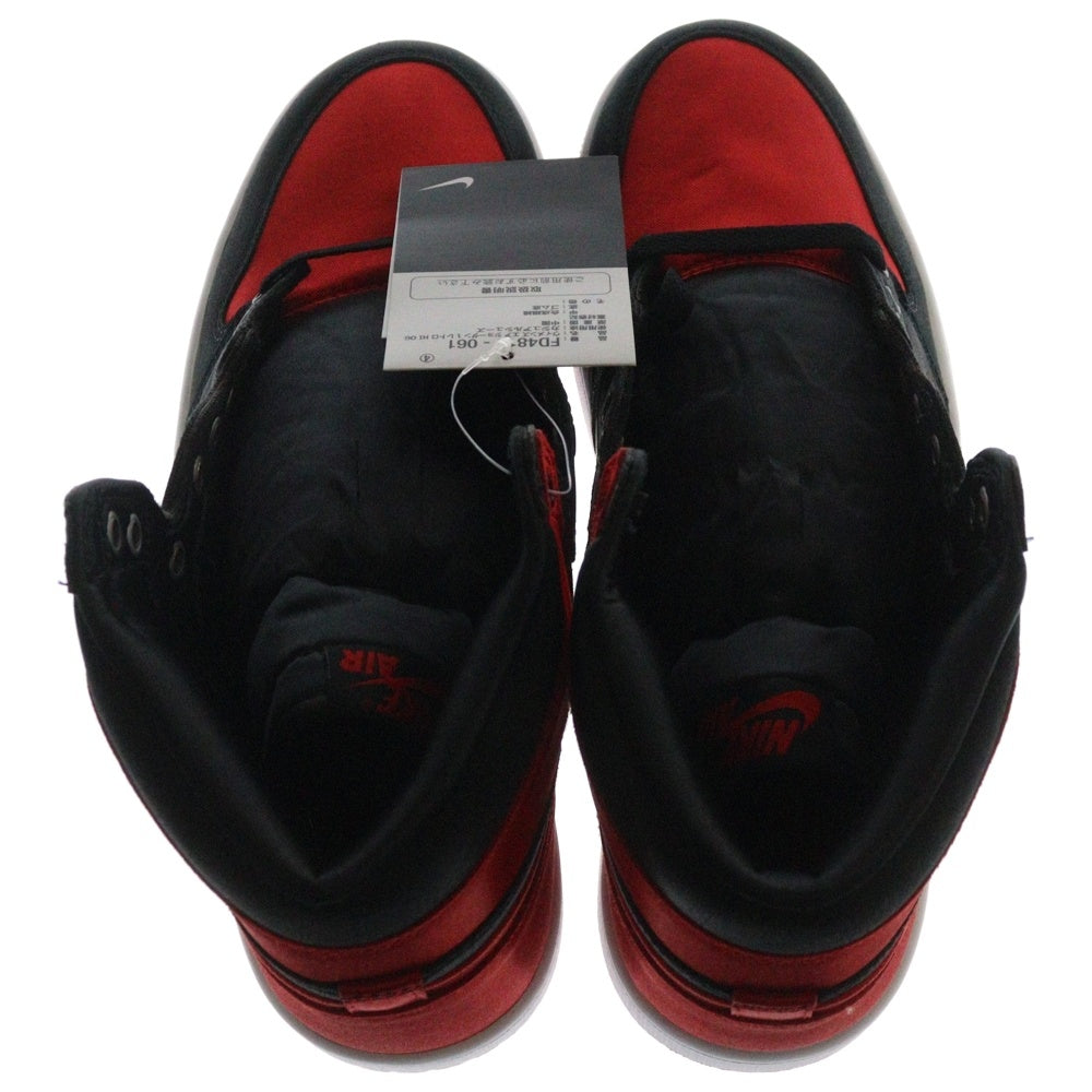 NIKE(ナイキ) WMNS AIR JORDAN 1 RETRO HI OG Satin Bred FD4810-061 ウィメンズ エアジョーダン1 サテンブレッド ハイカットスニーカー ブラック/レッド US10/27cm