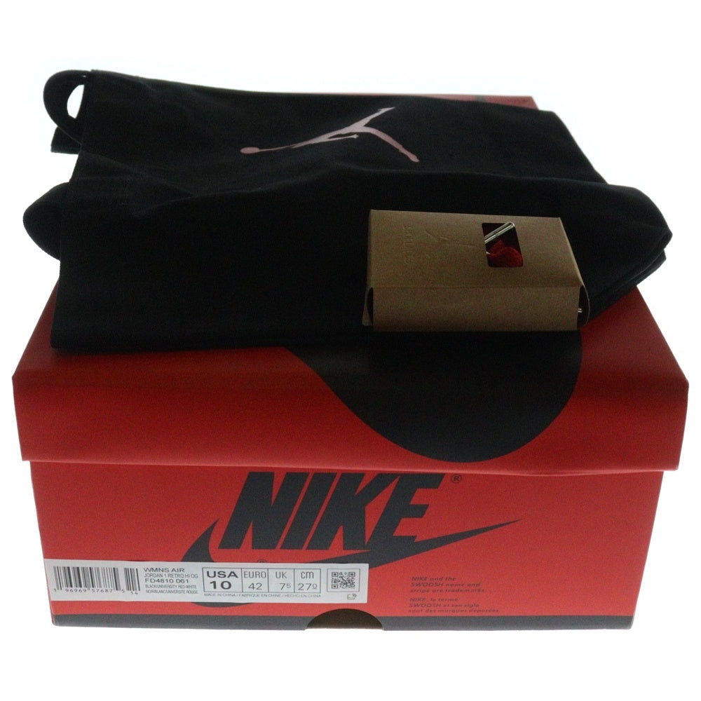 NIKE(ナイキ) WMNS AIR JORDAN 1 RETRO HI OG Satin Bred FD4810-061 ウィメンズ エアジョーダン1 サテンブレッド ハイカットスニーカー ブラック/レッド US10/27cm