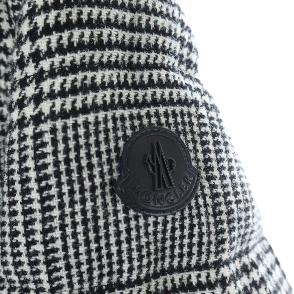 MONCLER(モンクレール) 20AW BESS ガンクラブチェック ウール素材 ダウンジャケット ブラック/ホワイト F20911B53300
