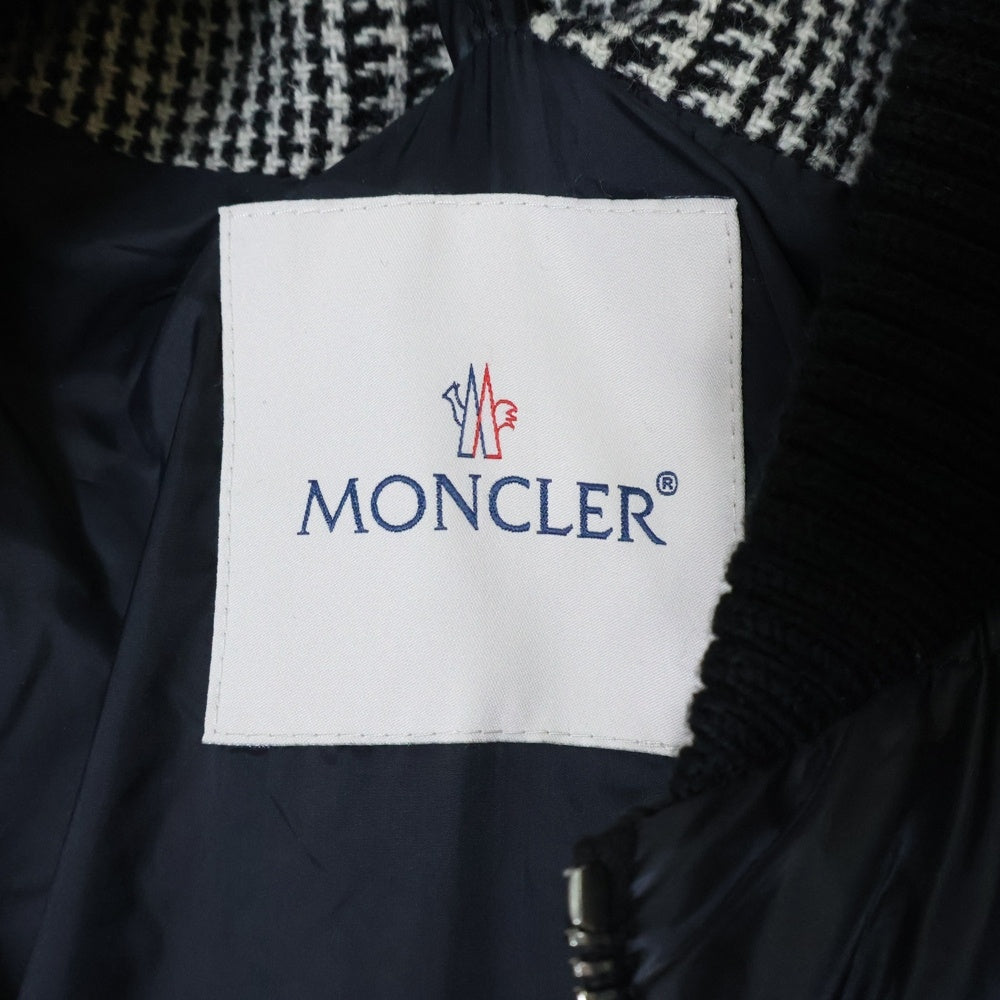 MONCLER(モンクレール) 20AW BESS ガンクラブチェック ウール素材 ダウンジャケット ブラック/ホワイト F20911B53300