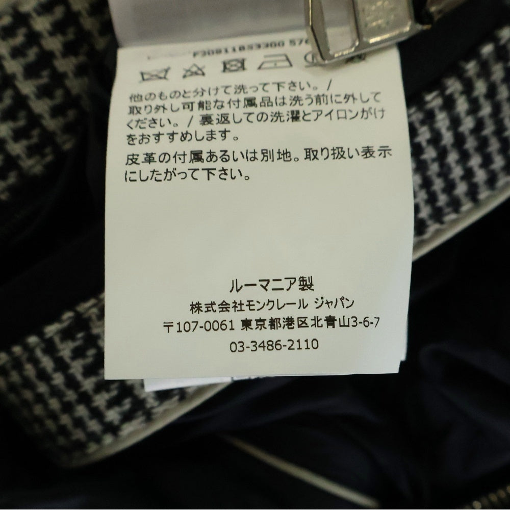 MONCLER(モンクレール) 20AW BESS ガンクラブチェック ウール素材 ダウンジャケット ブラック/ホワイト F20911B53300