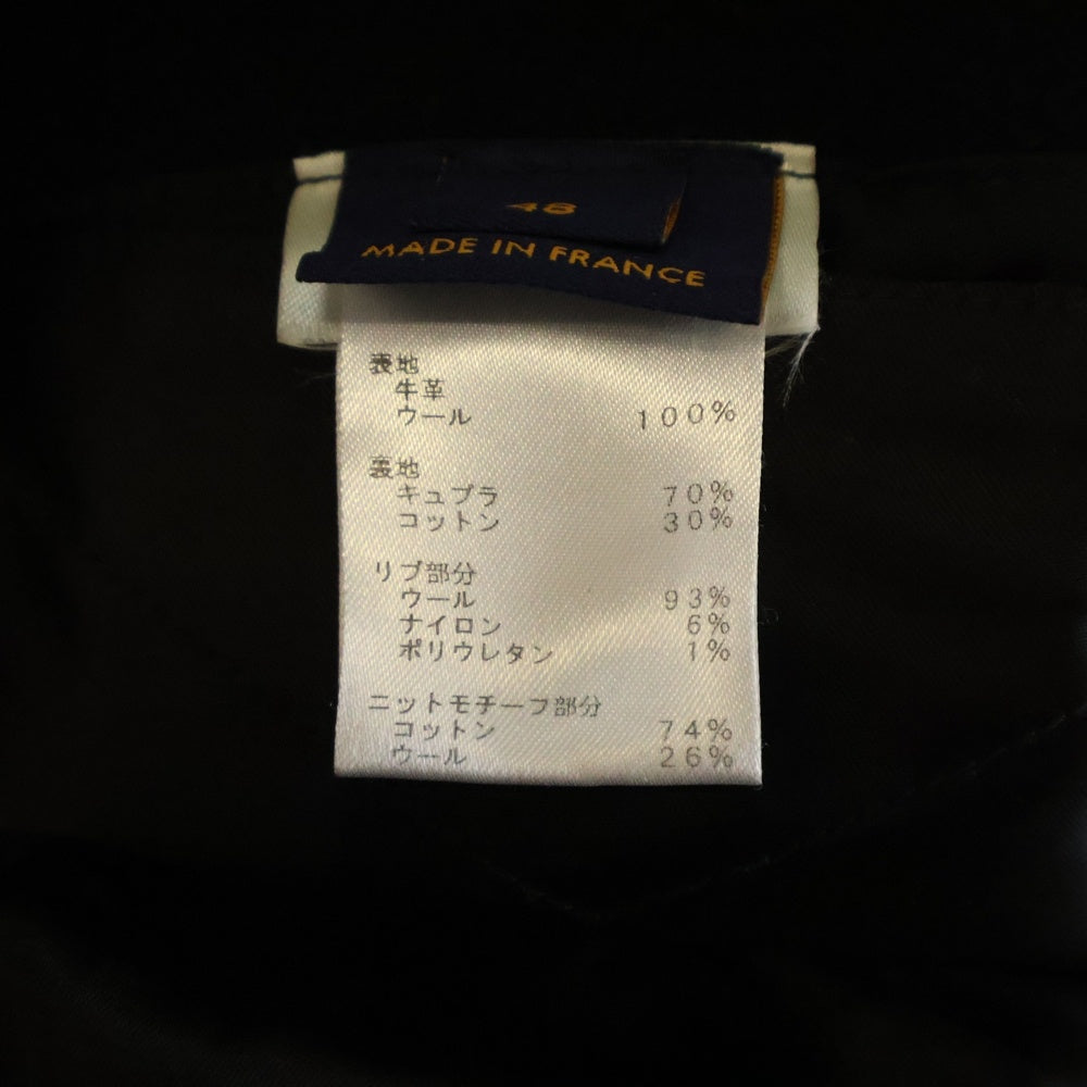 LOUIS VUITTON(ルイヴィトン) 20SS クロシェフラワーバーシティジャケット 袖レザー 装飾スタジャン ブラック/ホワイト 1A7R3L