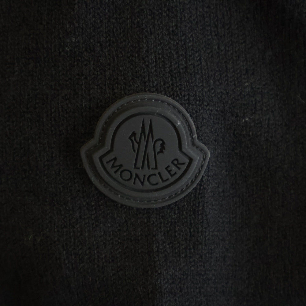 MONCLER(モンクレール) 22AW CARDIGAN TRICOT ニット切り替え フロントダウン ジップアップパーカー ブラック H20919B00010
