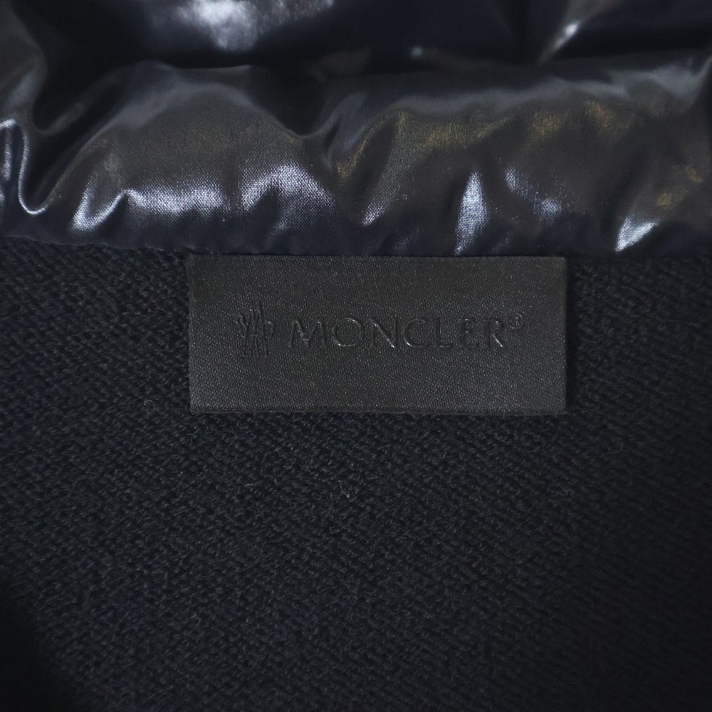 MONCLER(モンクレール) 22AW CARDIGAN TRICOT ニット切り替え フロントダウン ジップアップパーカー ブラック H20919B00010