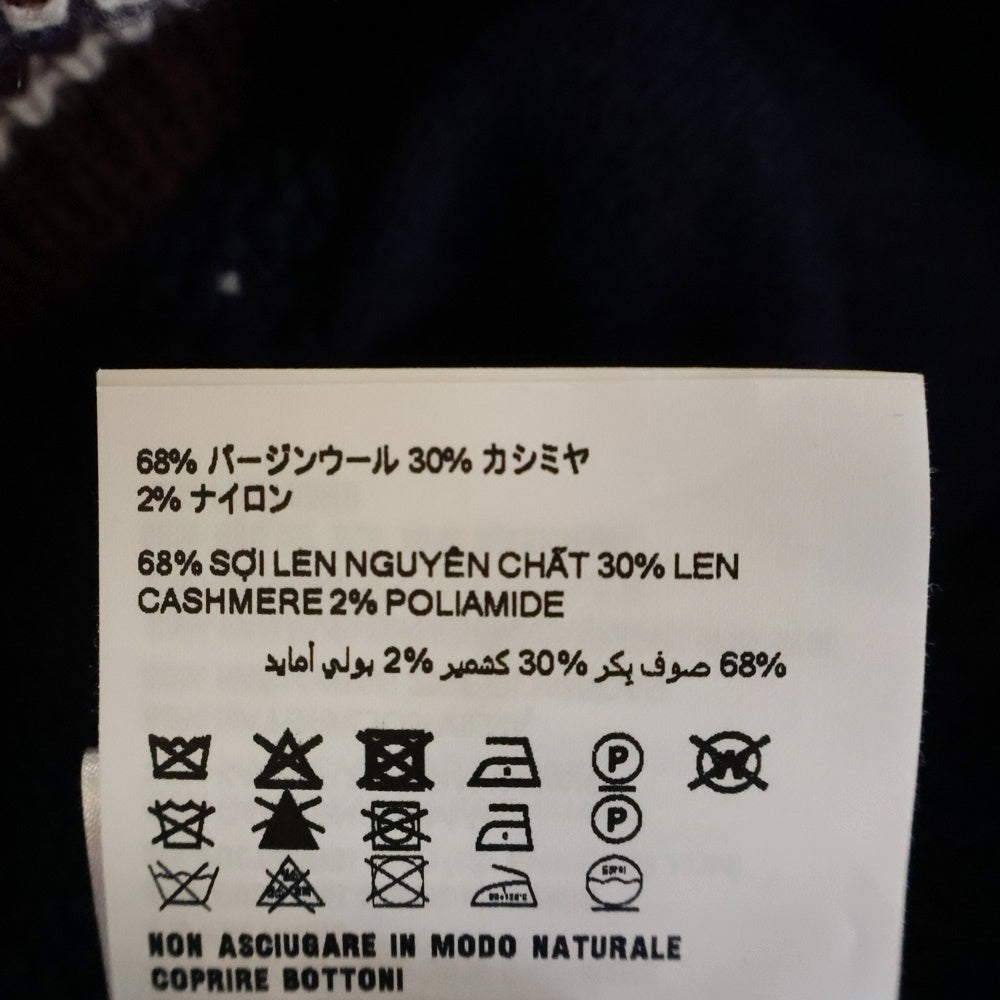 miumiu(ミュウミュウ) ウールカシミヤナイロン混紡 クロップドカーディガン ニットジャケット ブルー/アイボリー MIUMIU MMJ126 S000 15Z3