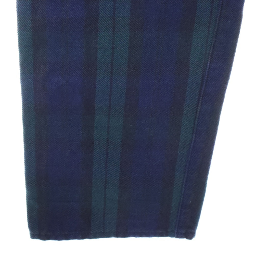 KAPITAL(キャピタル) 11oz TARTAN CHECK 5P MONKEY CISCO タータンチェック スタッズデニムパンツ ジーンズ グリーン K2110LP089