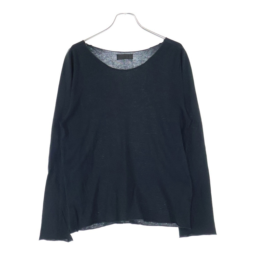 Y's(ワイズ) クルーネック コットン 長袖インナー Tシャツ ブラック MT-K12-073