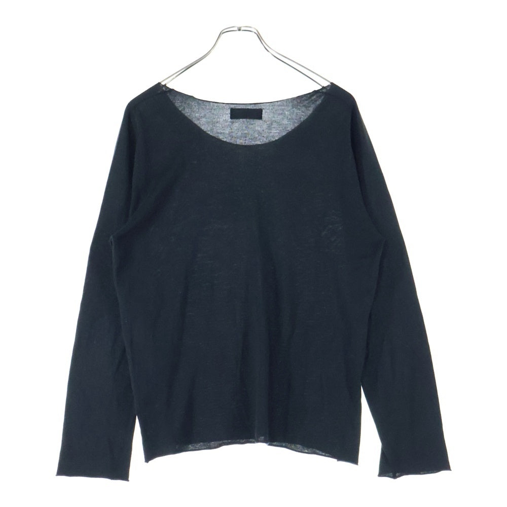 Y's(ワイズ) クルーネック コットン 長袖インナー Tシャツ ブラック MT-K12-073