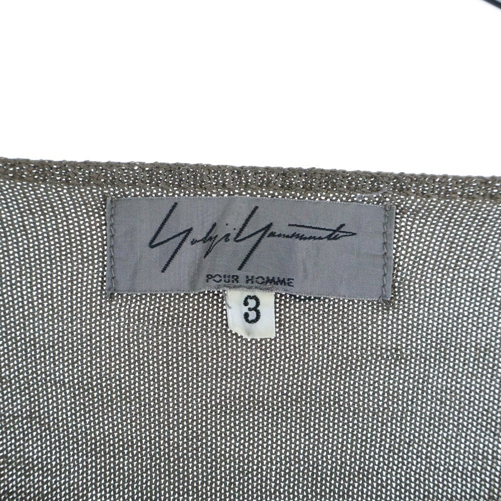 Yohji Yamamoto POUR HOMME(ヨウジヤマモト プールオム) ロングスリーブカットソー ニットセーター クルーネック ボーダー ブラウン HT-K16-471