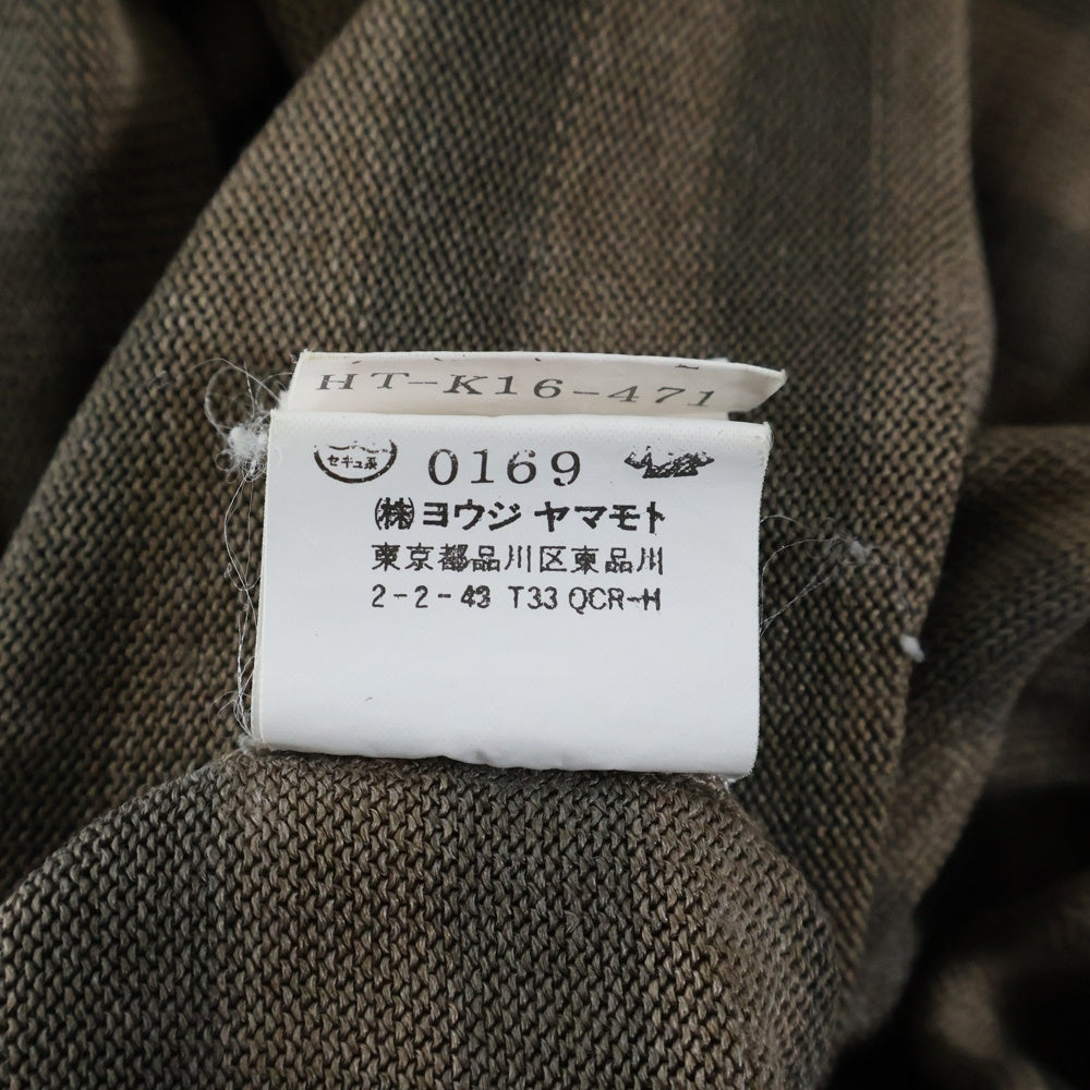 Yohji Yamamoto POUR HOMME(ヨウジヤマモト プールオム) ロングスリーブカットソー ニットセーター クルーネック ボーダー ブラウン HT-K16-471