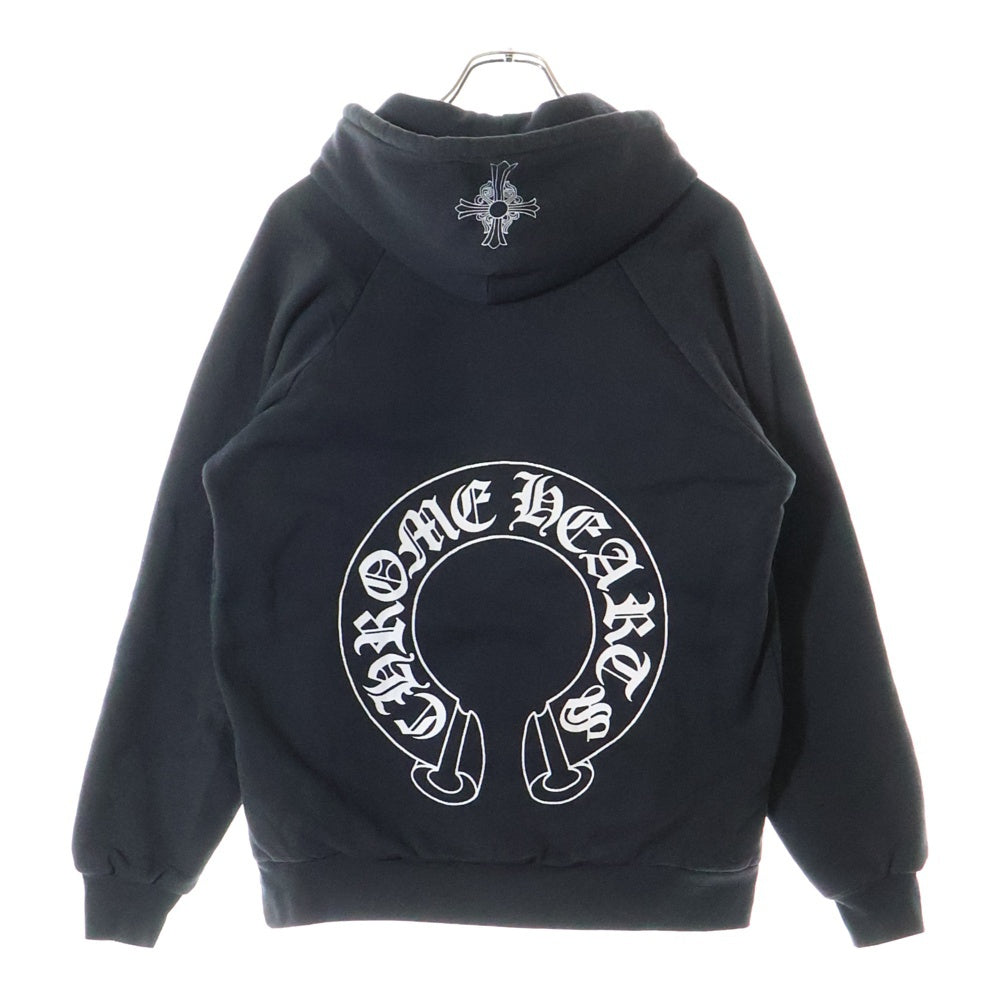 CHROME HEARTS(クロムハーツ) OLD Horseshoe Hoodie オールドモデル 裏地サーマル バックホースシュー プリント プルオーバーパーカー フーディ ブラック