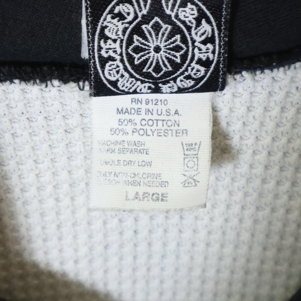 CHROME HEARTS(クロムハーツ) OLD Horseshoe Hoodie オールドモデル 裏地サーマル バックホースシュー プリント プルオーバーパーカー フーディ ブラック
