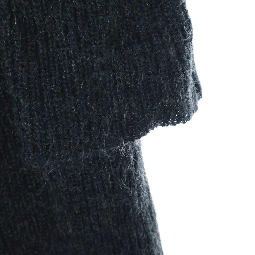 Yohji Yamamoto POUR HOMME(ヨウジヤマモト プールオム) 17AW 二重前立て ドッキング ニットカーディガン ロングカーディガン モヘア ブラック HK-K99-196