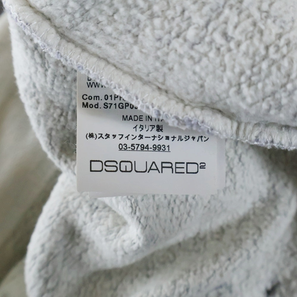 DSQUARED2(ディースクエアード) 切替 ダメージ加工 クルーネック 長袖カットソー グレー S71GP0374