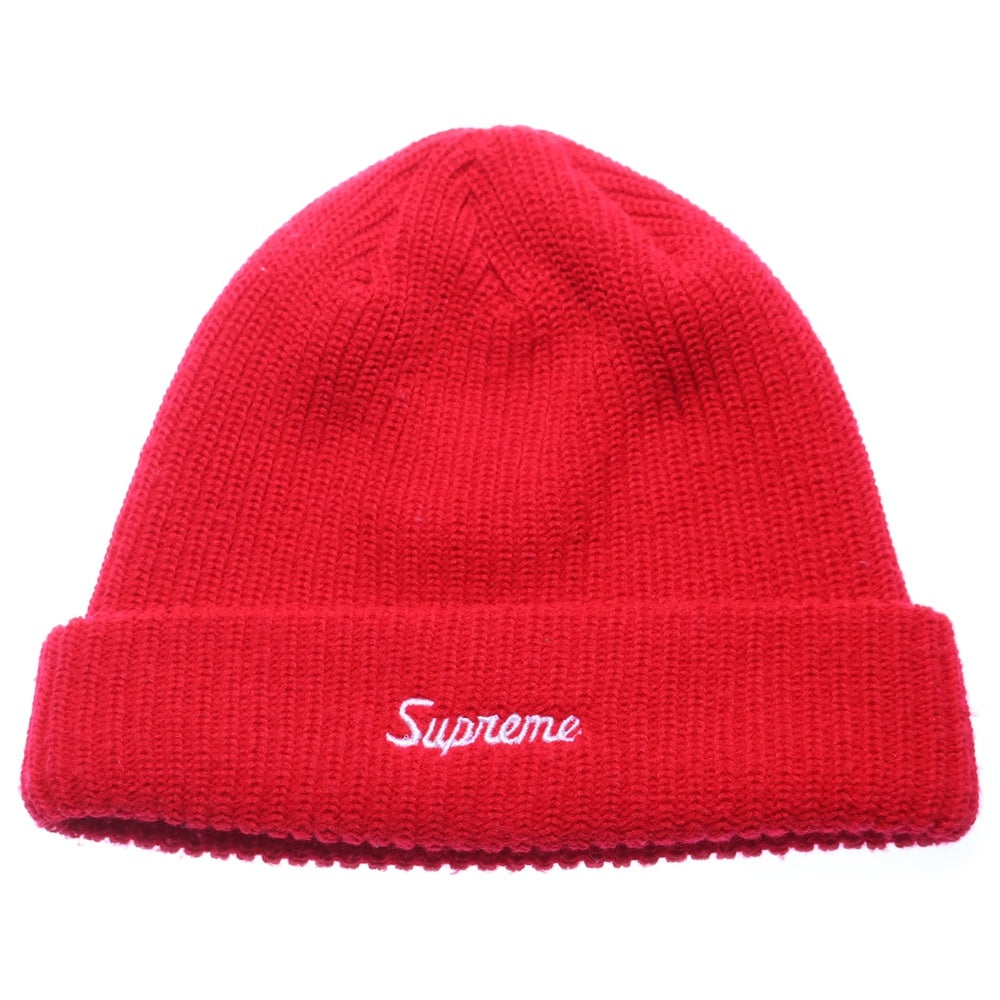 SUPREME(シュプリーム) 17AW Loose Gauge Beanie スクリプトロゴ刺繍 ビーニー レッド