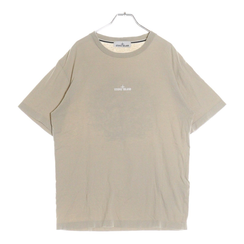 STONE ISLAND(ストーンアイランド) バックロゴ ラバープリント クルーネック 半袖Tシャツ ベージュ 78152NS89
