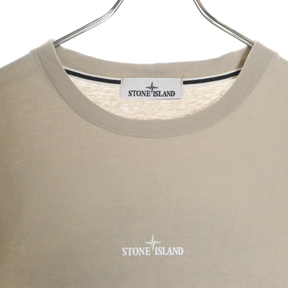 STONE ISLAND(ストーンアイランド) バックロゴ ラバープリント クルーネック 半袖Tシャツ ベージュ 78152NS89