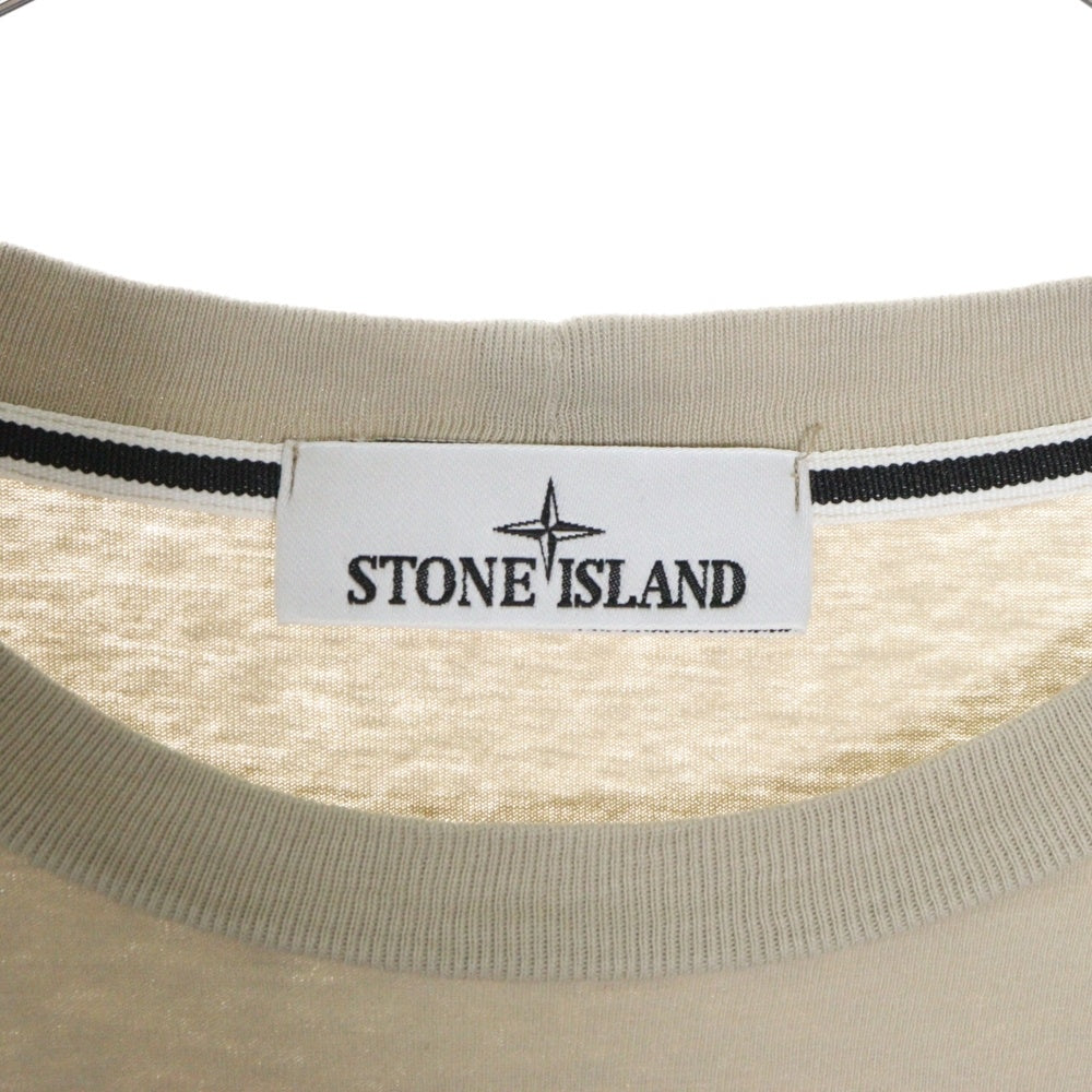 STONE ISLAND(ストーンアイランド) バックロゴ ラバープリント クルーネック 半袖Tシャツ ベージュ 78152NS89