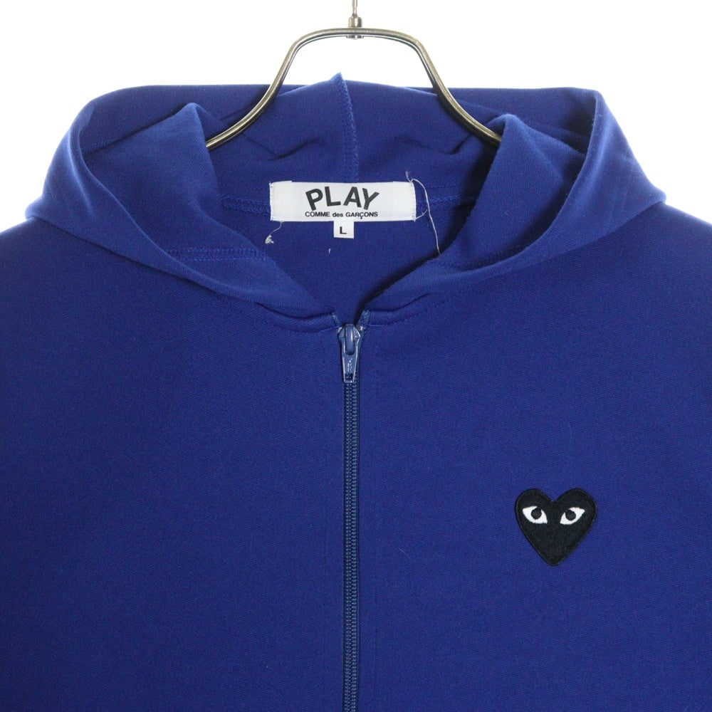 PLAY COMME des GARCONS(プレイコムデギャルソン) 18AW ハートワッペン付 バックハートプリント ジップアップパーカー ブルー AZ-T253