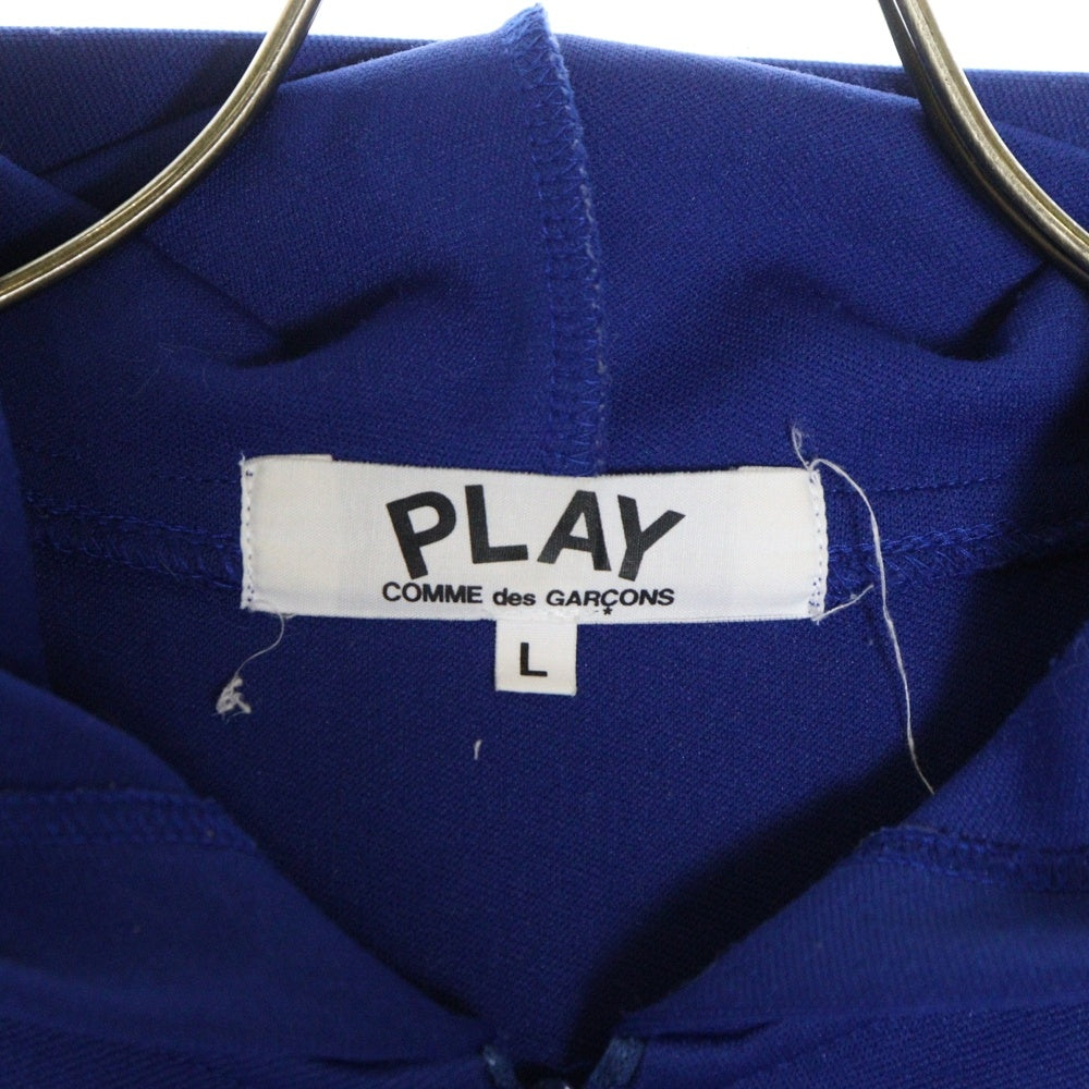 PLAY COMME des GARCONS(プレイコムデギャルソン) 18AW ハートワッペン付 バックハートプリント ジップアップパーカー ブルー AZ-T253
