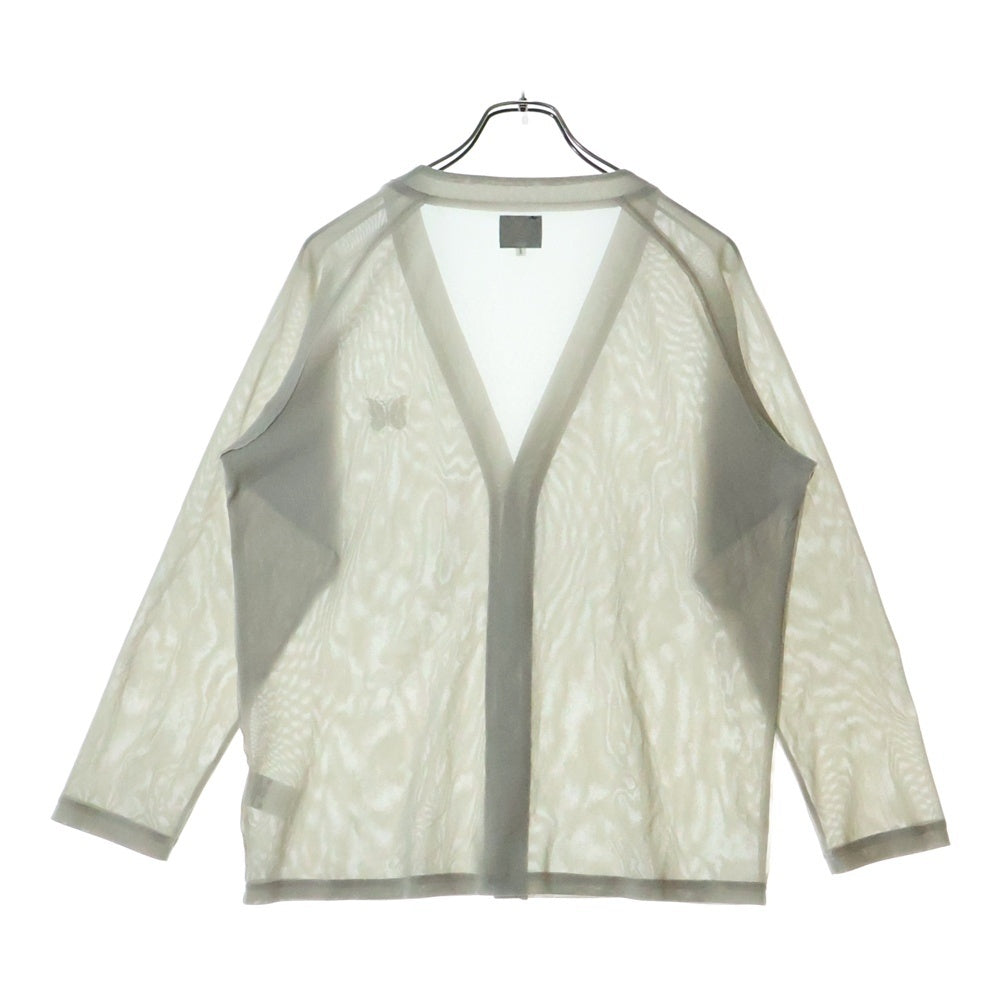 Needles(ニードルス) V Neck Cardigan Vネック 刺繍 ポリメッシュ カーディガン ベージュ MR309