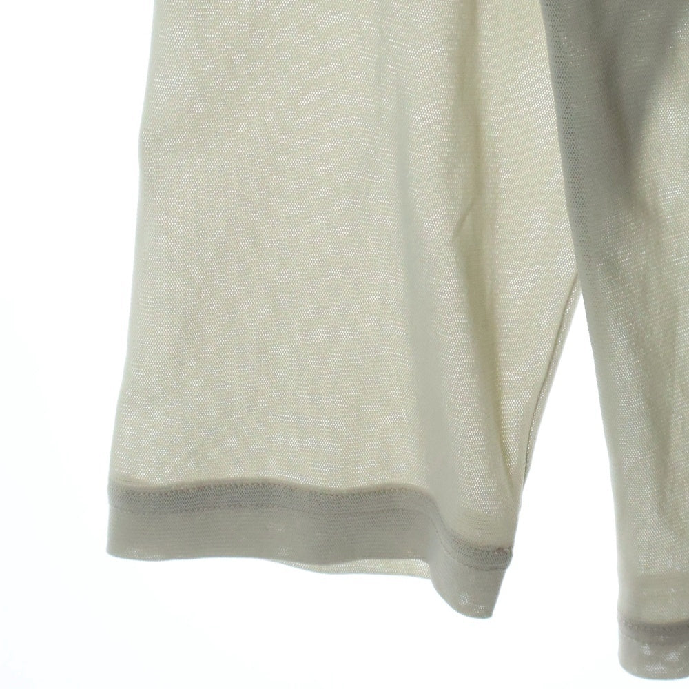 Needles(ニードルス) V Neck Cardigan Vネック 刺繍 ポリメッシュ カーディガン ベージュ MR309