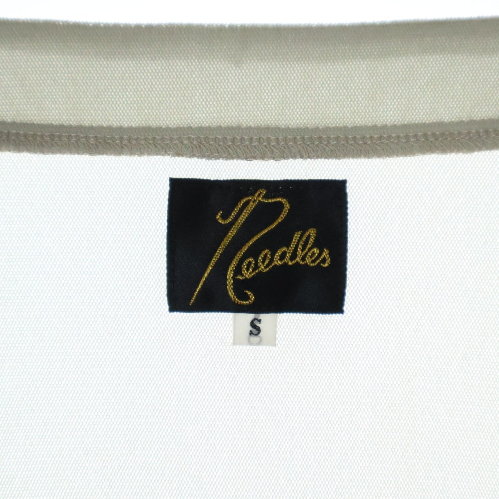 Needles(ニードルス) V Neck Cardigan Vネック 刺繍 ポリメッシュ カーディガン ベージュ MR309