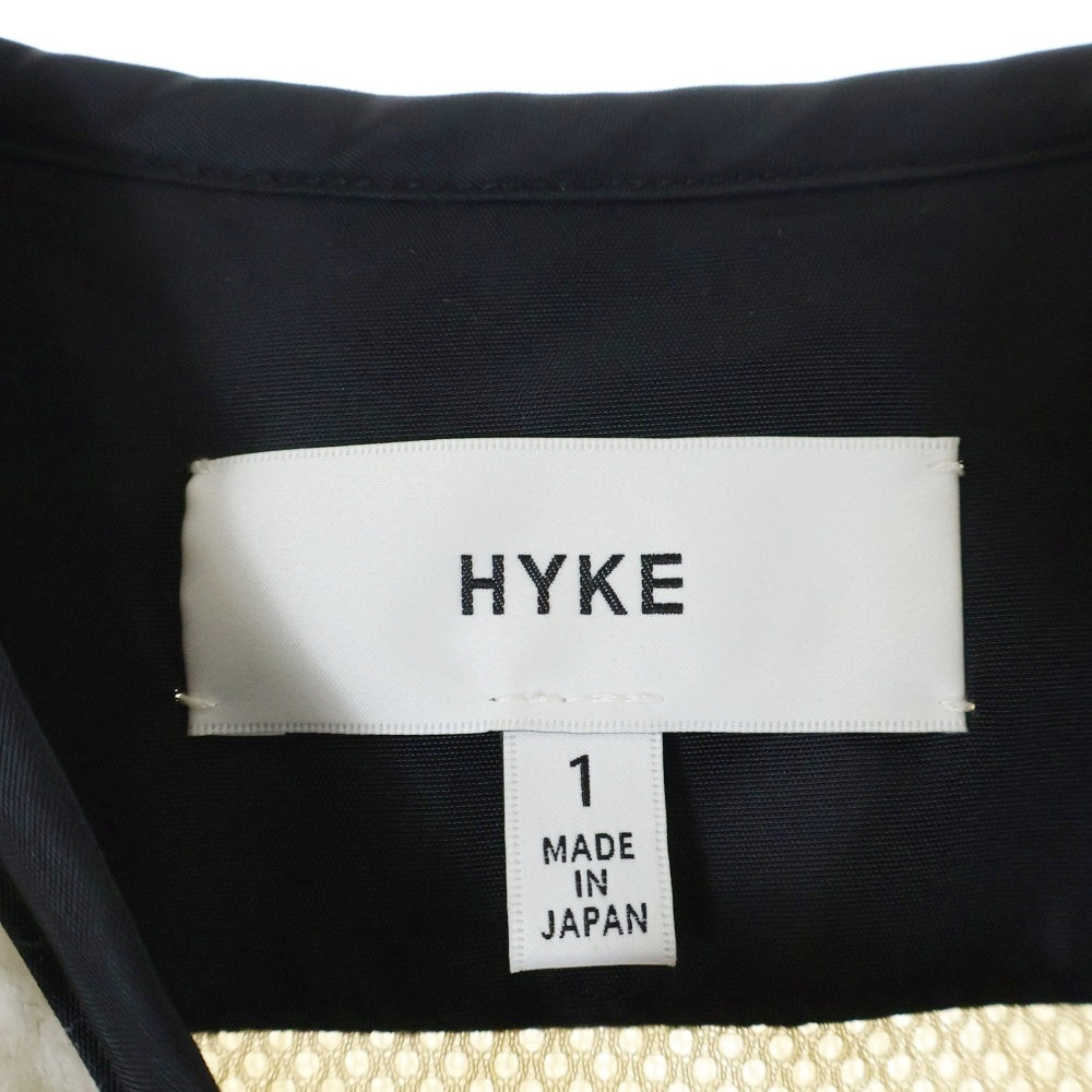 HYKE(ハイク) オーバーサイズ ノーカラー ボアジャケット ホワイト