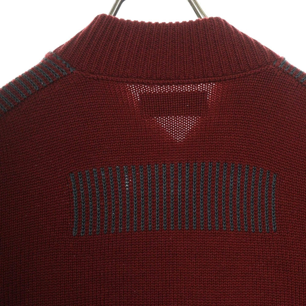Stone Island Shadow Project(ストーンアイランド シャドウプロジェクト) Wool Zip Jacket 袖ロゴワッペン ウール ジップアップ ニット ジャケット レッド 5919505A1