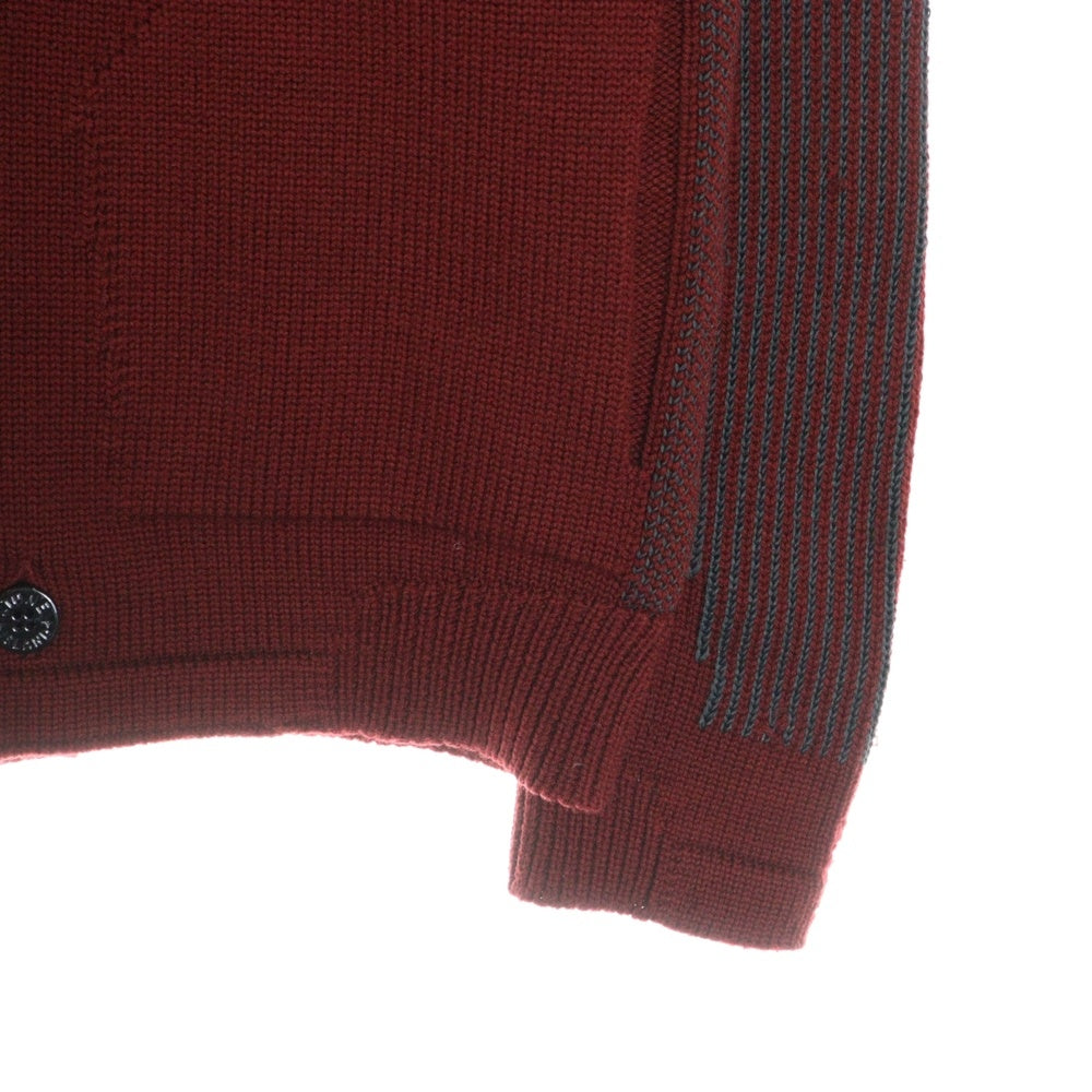 Stone Island Shadow Project(ストーンアイランド シャドウプロジェクト) Wool Zip Jacket 袖ロゴワッペン ウール ジップアップ ニット ジャケット レッド 5919505A1