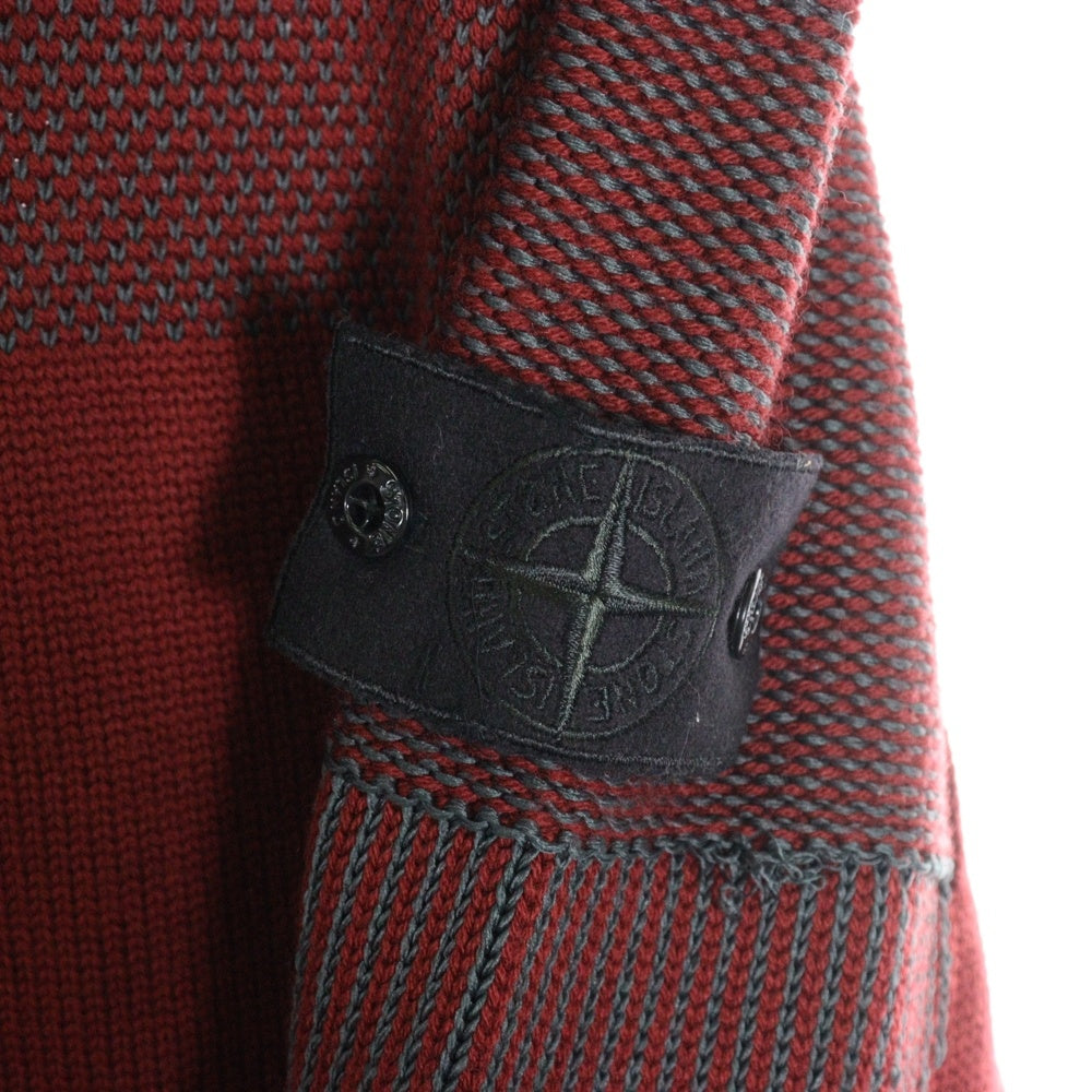 Stone Island Shadow Project(ストーンアイランド シャドウプロジェクト) Wool Zip Jacket 袖ロゴワッペン ウール ジップアップ ニット ジャケット レッド 5919505A1