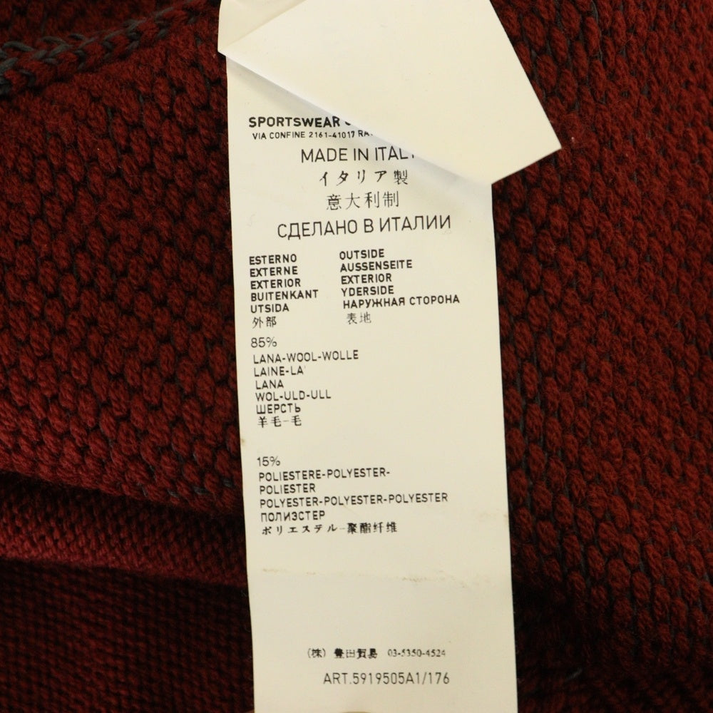 Stone Island Shadow Project(ストーンアイランド シャドウプロジェクト) Wool Zip Jacket 袖ロゴワッペン ウール ジップアップ ニット ジャケット レッド 5919505A1