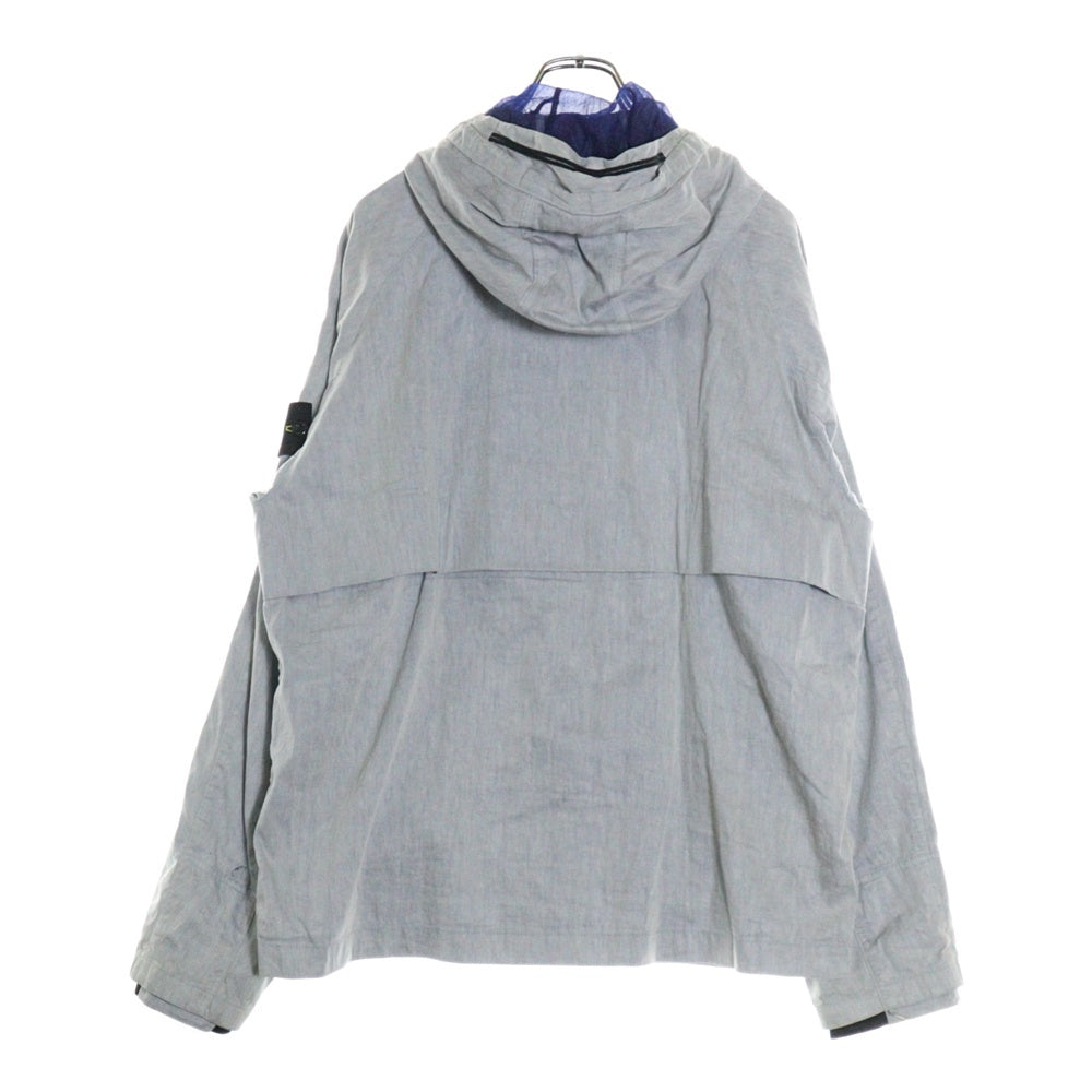 STONE ISLAND(ストーンアイランド) LINO FLAX 袖ロゴワッペン フード付 マウンテンジャケット グレー 541541133
