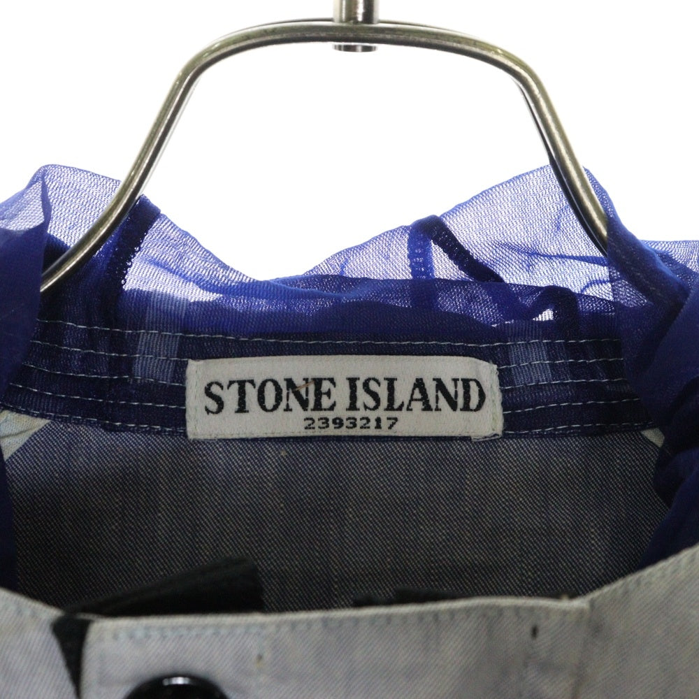 STONE ISLAND(ストーンアイランド) LINO FLAX 袖ロゴワッペン フード付 マウンテンジャケット グレー 541541133