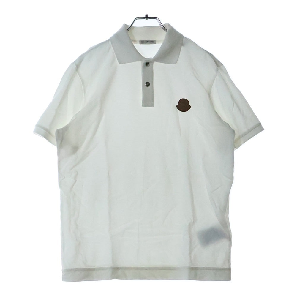 MONCLER(モンクレール) 23SS SS POLO ロゴワッペン ポロシャツ 鹿の子 ホワイト K20918A00015 84556