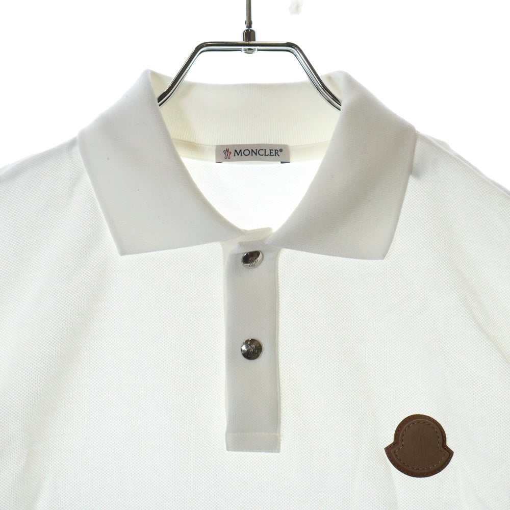 MONCLER(モンクレール) 23SS SS POLO ロゴワッペン ポロシャツ 鹿の子 ホワイト K20918A00015 84556