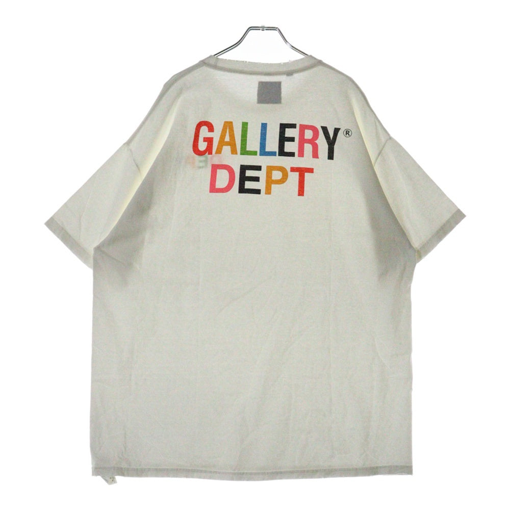 GALLERY DEPT.(ギャラリーデプト) マルチカラーロゴプリント半袖Tシャツ クルーネックカットソー ホワイト/マルチカラー