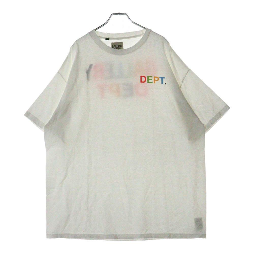 GALLERY DEPT.(ギャラリーデプト) マルチカラーロゴプリント半袖Tシャツ クルーネックカットソー ホワイト/マルチカラー
