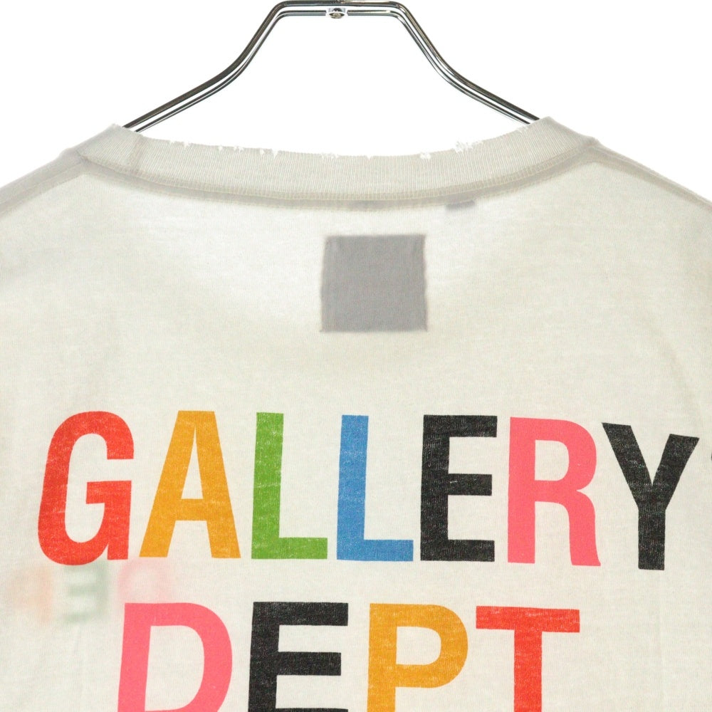 GALLERY DEPT.(ギャラリーデプト) マルチカラーロゴプリント半袖Tシャツ クルーネックカットソー ホワイト/マルチカラー