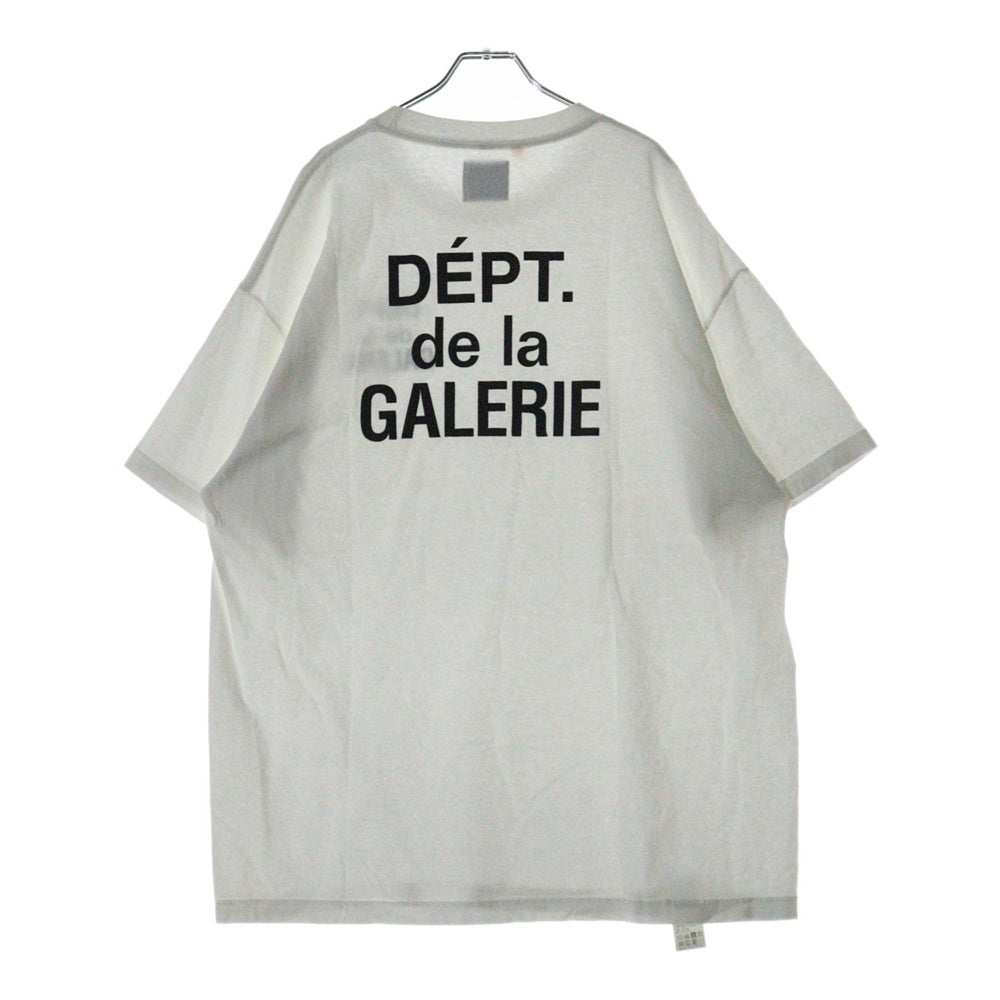 GALLERY DEPT.(ギャラリーデプト) ヴィンテージ加工 ロゴプリント半袖Tシャツ クルーネックカットソー ホワイト/ブラック