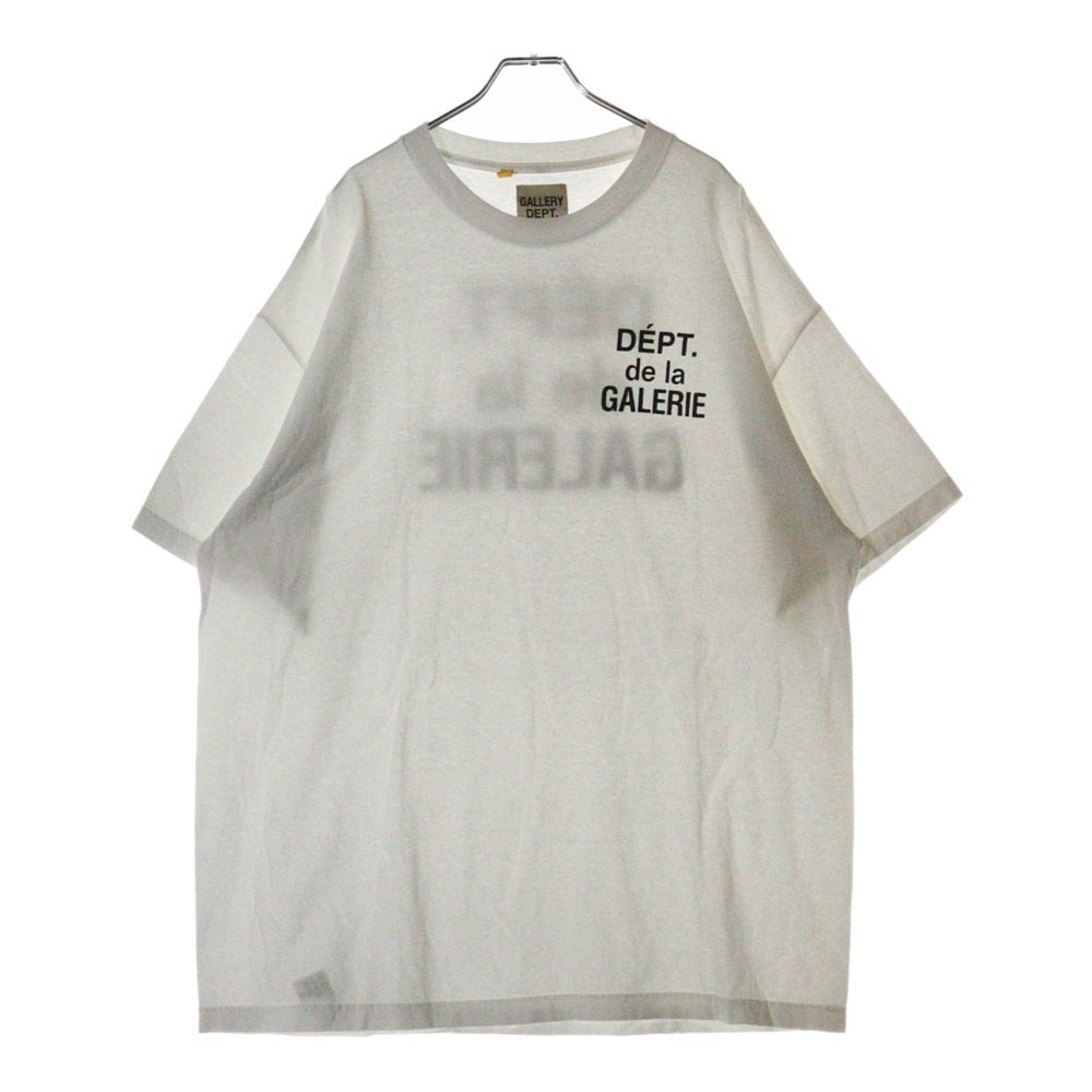 GALLERY DEPT.(ギャラリーデプト) ヴィンテージ加工 ロゴプリント半袖Tシャツ クルーネックカットソー ホワイト/ブラック